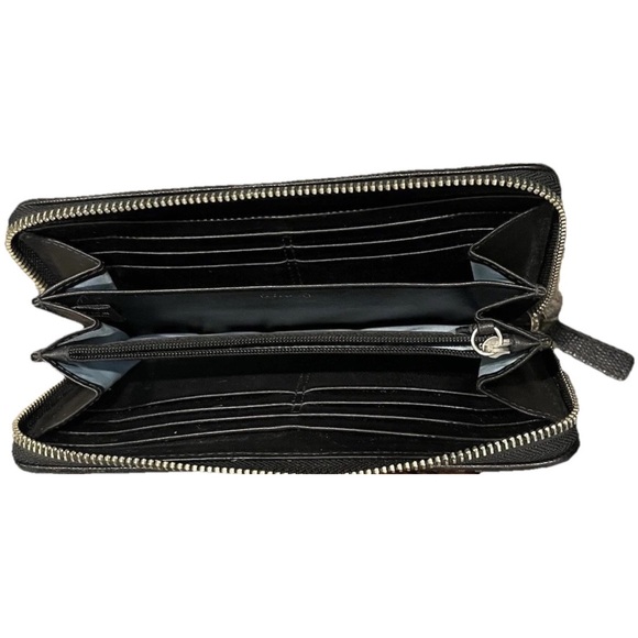 Vintage Coach Wallet Julia Op art Jacquard & Leather Envelope Wallet Black - Picture 13 of 13